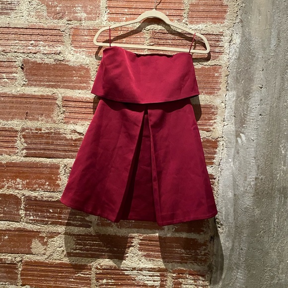 Satin Strapless Dress - Picture 1 of 4